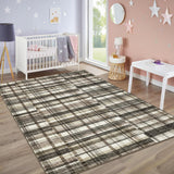 Garvee Plaid Beige & Camel Multi 5x7 Area Rug Soft Faux Wool Non Slip Distressed Modern - Beige & Camel Multi