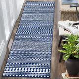 Garvee Large Area Rug 9x12 Modern Geometric Floor Cover Non-Slip Washable Living Room Rug Boho Indoor Non-Shedding Area Rug Bedroom Home Office Kitchen Dining Room Throw Carpet Navy - Blue