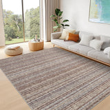 Garvee Printed Braid Rugs for Entryway Rugs 4x6 Washable Area Rugs with Rubber Backing Living Room Soft Rugs Transitional Indoor Floor Carpet for Dining Room Living Room Bedroom, Camel - Camel
