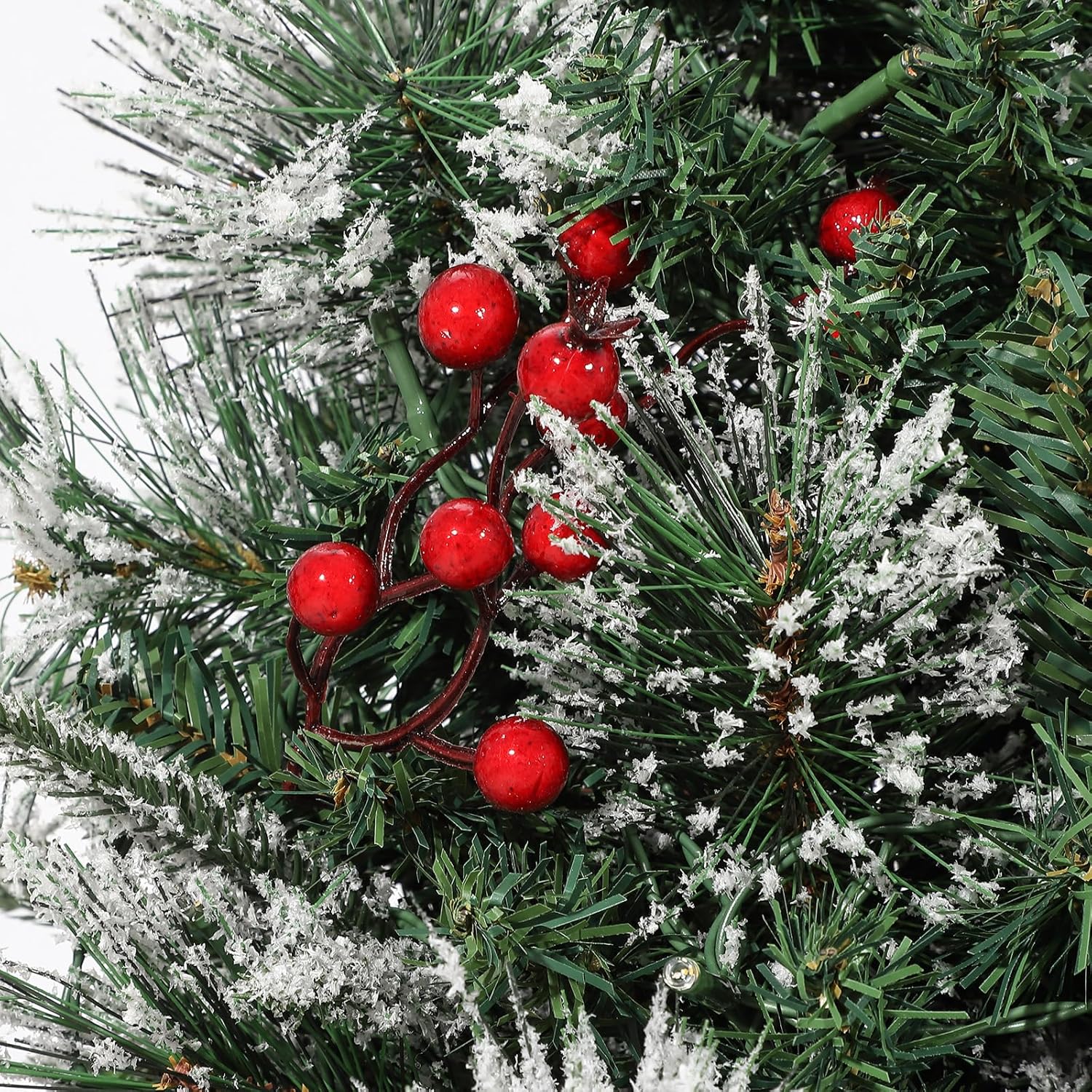 Garvee 3ft Christmas Tree with 78 Lights, Pre-Lit Artificial Desktop Xmas Tree with 8 Mode Includes Red Berries & Sleigh Base for Holiday Indoor DIY Christmas Decor, 1 PCS