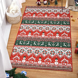 Garvee Christmas Area Rug for Bedroom Living Room 8x10 Machine Washable Xmas Snowflake Geometric Area Rug Non-Slip Indoor Floor Cover Foldable Holiday Decor Accent Carpet, Red&Green - Red & Green