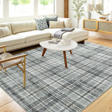 Garvee Plaid Green 4x6 Modern Area Rug for Living Room Throw Rugs with Rubber Backing Washable Rugs Tartan Bedroom Rugs Soft Rug No Shedding Floor Mats for Entryway Office Rug - Grayish Green