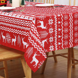 Garvee Rectangle Christmas Tablecloth, Xmas Tree and Deer Design Table Cloth Waterproof Holiday Decorative Boho Table Cover for Outdoor, Indoor Party Kitchen Dining Room, 52 x 70 Inch, Green - Green
