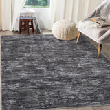 Garvee Solid Dark Grey 4x6 Bedroom Area Rug Modern Abstract Area Rug Stain Resistant Small Living Room Rug Contemporary Dining Room Rug Non-Slip Solid Rug Aesthetic Accent Floor Carpet for Kitchen Office - Dark Gray
