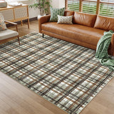 Garvee Green & Coffee Large Area Rug 10x13 Rug for Living Room Modern Washable Rugs Non Slip Soft Low Pile Throw Rugs Stain Resistant Carpet for Bedroom Office Dining Room Nursery - Green & Coffee