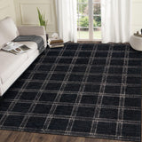 Garvee Washable Checkered 5x7 Area Rug, Soft Non Slip Geometric Plaid Rug for Living Room Bedroom, Ultra Thin Low Pile Stain Resistant Carpet, Black - Black