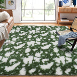 Garvee 10x13 Soft Fluffy Large Rugs for Living Room Green Shaggy Area Rug with Non Slip Rubber Backing Modern Cow Print Throw Rugs Luxury Shag Plush Carpet Home Decor for Kids Room Bedroom Dorm - Green Multi