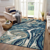 Garvee Modern Abstract Rug 5x7 Green Non-Slip Machine Washable Foldable Carpet for Living Room Dining Room Playroom Home Office - Green