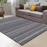 Garvee Black Boho Rug 9 x 12 Washable Rug Large Area Rug with Non Slip Backing for Dining Room, Bedroom Low-Pile Rug Non-Shedding Rugs for Living Room Home Office Area Rug Black and White - Black