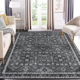 Garvee Trellis Area Rug 6x9 Washable Vintage Rug for Living Room Indoor Soft Non-Slip Carpet Grey - Gray