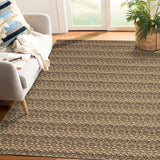Garvee Modern Brown 9x12 Washable Rug, Non Slip Soft Low Pile Vintage Farmhouse Carpet for Bedroom, Dining Room, Nursery - Brown