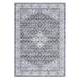 Garvee 4*6ft Persia Style Area Rug Gray ,Machine Washable Stain-Resistant Area Rug with Non-Slip Backing Low for Living Room, Bedroom, and Dining Room - Gray