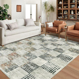 Garvee Camouflage 9x12 Area Rug Large Machine Washable Rug for Living Room Plaid Checkered Accent Rug Stain Resistant Non-Slip Modern Abstract Aesthetic Floor Cover Carpet Rug for Home Decor - Camouflage