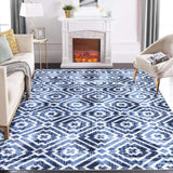 Garvee 8x10 Area Rug Modern Geometric Machine Washable Area Rug for Living Room Bedroom Contemporary Moroccan Non-Slip Stain Resistant Accent Rug Carpet for Home Decor Floor Decoration, Blue - Blue