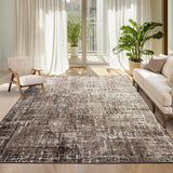 Garvee Living Room Rugs 8x10 Abstract Non Slip Washable Ultra Thin Low Pile Taupe - Taupe