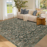 Garvee Washable Rug 5x7 Vintage Non Slip Area Rug for Living Room Bedroom Black - Black