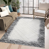 Garvee Washable Area Rug, Ultra Soft Rug 6x9, Non Slip Abstract Rug Foldable, Stain Resistant Rugs for Living Room Bedroom, Modern Fuzzy Rug Gray - Gray