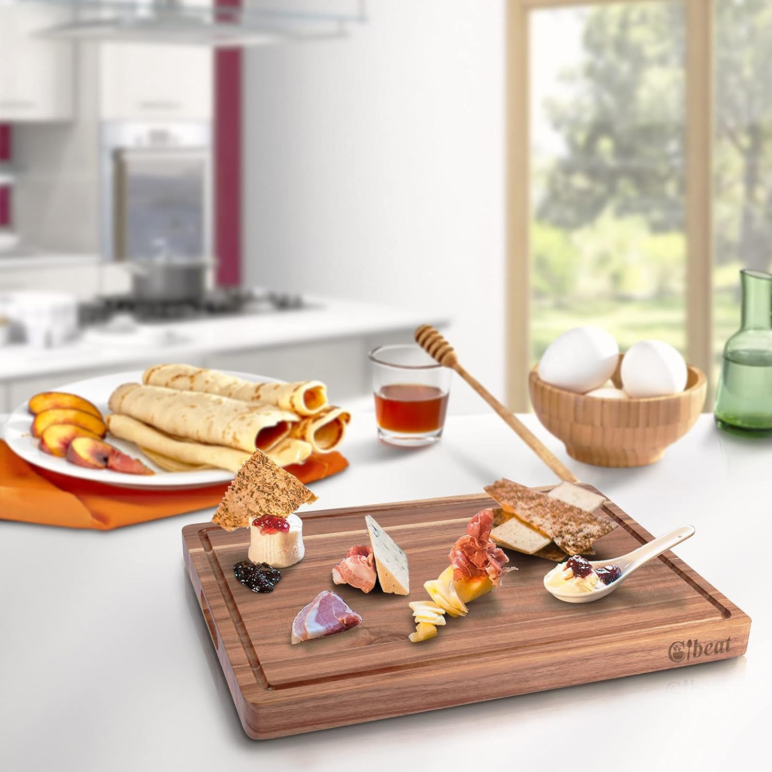 Garvee Extra Large Acacia Wood Cutting Board, 20x15", Reversible with Juice Groove, Butcher Block for Meat and Veggies - Boards / 20 x 15 x 1.5 Inch