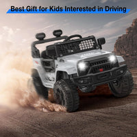 Garvee Ride P Series 12V Kids Electric Ride On Truck Car w/Parent Remote Control, Spring Suspension, LED Lights & AUX Port | Outdoor Ride Toy for Boys Girls 3+ Years
