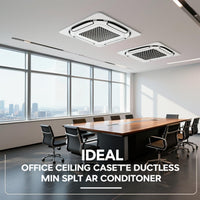 Garvee 18000 BTU Ceiling Cassette Mini Split AC, 8-Way 360° Airflow, Remote Controller, Ductless Cooling&Heating Ceiling Air Conditioner, 208/230V, 25ft Kit