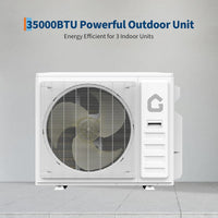 Garvee 4 Zone Mini Split, 35000 BTU ODU Mini Split Ac/Heating System, 208-230v Wifi Enabled Energy Efficient Multi Zone Mini Split Air Conditioner & Heater, 16Ft Copper Line & Full Installation Kit