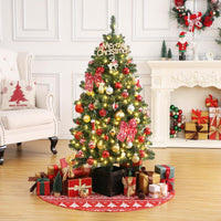 Garvee 4.5ft Christmas Tree with 300 LED Lights, 8 Lighting Modes, Pre-Lit Artificial Fiber Optic Xmas Tree, Potted Christmas Tree Decoration for Home, Office, and Hallways - 2 PCS