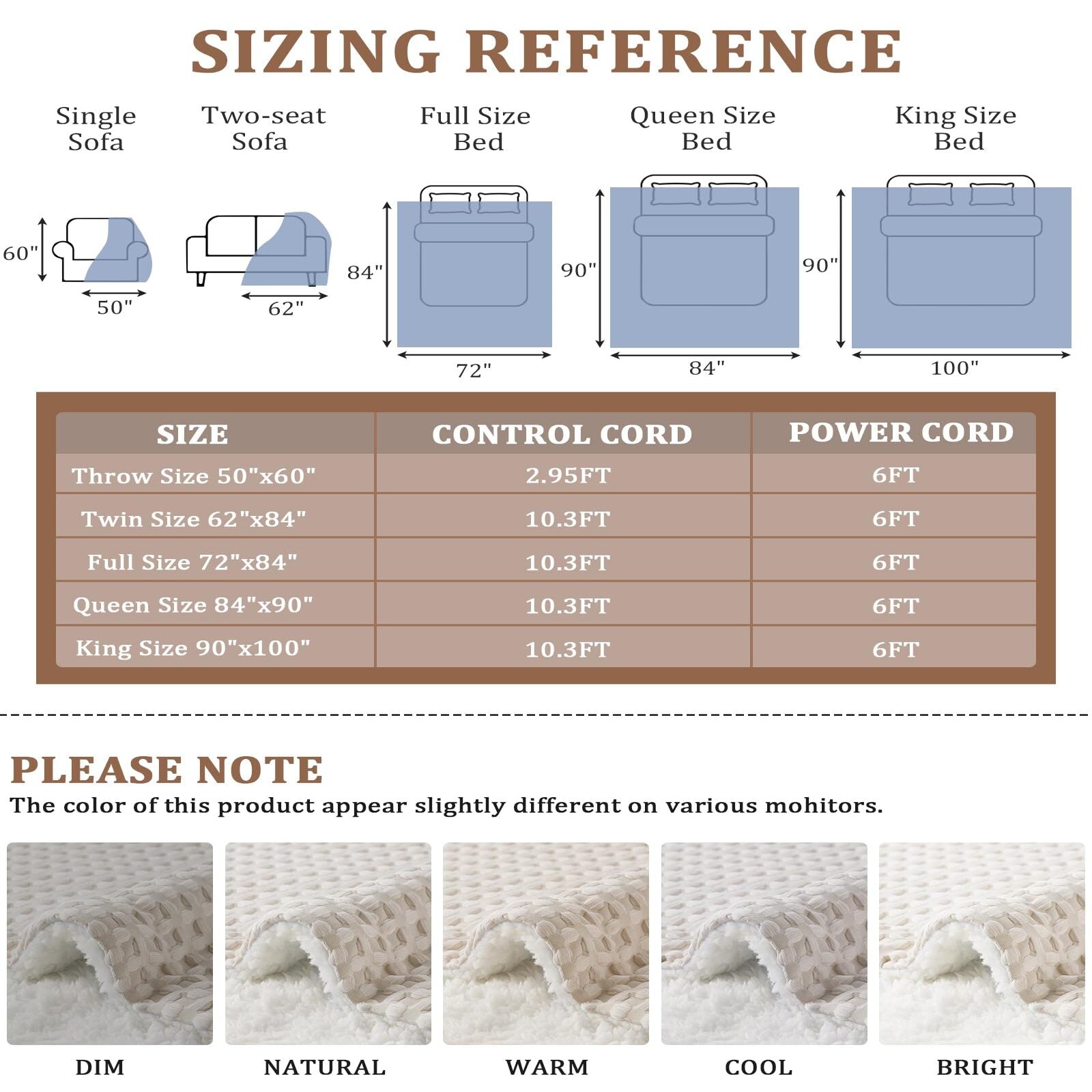 Garvee Heated Blanket Queen Size with LCD Dual Controller, Waffle Weave Fast Heating Electric Blankets, 10 Heat Levels & 1-12H Time Settings, ETL Certified, Machine Washable, Beige, 84" x 90"