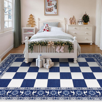 Garvee Blue 5x7 Area Rugs for Living Room, Washable Non Slip Checkered Christmas Decor Rug, Soft Low Pile Carpet for Bedroom and Dining Room