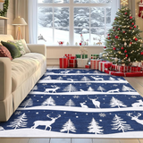 Garvee Blue Area Rugs 9x12 Washable Non Slip Soft Low Pile Christmas Rug for Living Room Bedroom Dining Room, Blue - Blue