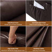 Garvee PU Leather Power Lift Recliner Chair with Massage and Heat, 8-Point Vibration, Adjustable Back and Leg Support, Electric Lift Chair Designed for Mobility Aid Elderly Relaxation, Coffee