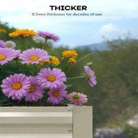 Garvee 8' × 4' × 2' Galvanized Raised Garden Bed, Metal Planter Box with Open Bottom for Vegetables, Herbs & Flowers, Beige