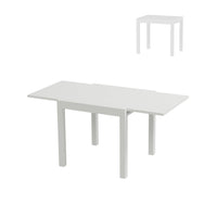 Garvee Expandable Patio Table, Extendable Outdoor Dining Table Set for 4-6 Persons, Aluminum Slat Frame Perfect for Backyard, Deck, Porch, White