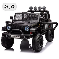 Garvee Ride - P Series: 24V 7AH Kids Ride on Truck Car 2 Seater Electric Vehicles for Toddles 2WD/4WD Switchable Battery Powered Cars with Remote Control, 4-Wheeler Suspension, LED Lights, MP3, Back Storage - Black