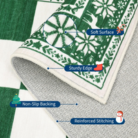 Garvee Green Area Rugs 9x12 Washable Non Slip Checkered Soft Low Pile Christmas Rug for Living Room Bedroom Dining Room