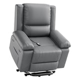 Garvee PU Leather Power Lift Recliner Chair with Massage and Heat, 8-Point Vibration, Adjustable Back and Leg Support, Electric Lift Chair Designed for Mobility Aid Elderly Relaxation, Grey - Grey
