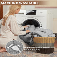 Garvee Heated Blanket Full Size, Waffle Weave Electric Blanket Throw with LCD Controller, Fast Heating, 10 Heat Levels & 1-12H Time Settings, ETL Certified, Machine Washable, Grey, 72" x 84"