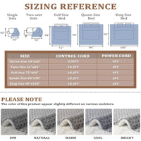 Garvee Heated Blanket Throw, Waffle Weave Electric Throw Blanket Fast Heating with LCD Controller, 6 Heat Levels & 4 Hour Auto Shut Off, ETL Certified, Machine Washable, Grey, 50" x 60"
