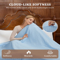 Garvee Heated Blanket King Size with LCD Dual Controller, Waffle Weave Fast Heating Electric Blankets, 10 Heat Levels & 1-12H Time Settings, ETL Certified, Machine Washable, Light Blue, 100" x 90"