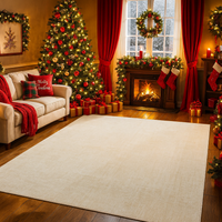 Garvee Washable Solid Color Rugs 8x10 Low Pile Non-Slip Polyester Soft Durable Stain-Resistant Beige for Living Room Bedroom Office