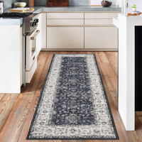 Garvee Vintage Boho Runner Rugs Black & Grey 2'x6' Washable Non-Slip Soft Pastel Carpet for Living Room Bedroom Dining Nursery Office