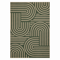 Garvee 5' × 7' Abstract Easy Jute Area Rug, Washable Non-Slip Indoor Outdoor Rug for Living Room, Patio, Dining Room & Backyard, Green