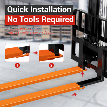 Garvee 5.5" Width Pallet Fork Extension, 4600 LBS Max Heavy Duty Steel Pallet Extensions for Forklift Truck - Orange / 72x5.5 inch