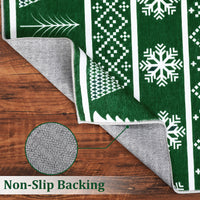 Garvee Washable Rug 8x10 Area Rug for Bedroom Modern Christmas Rug Deer Living Room Rug Non Slip Carpet Soft Stain Resistant Large Area Rug for Holiday Dining Room Classroom 8'x10' Green
