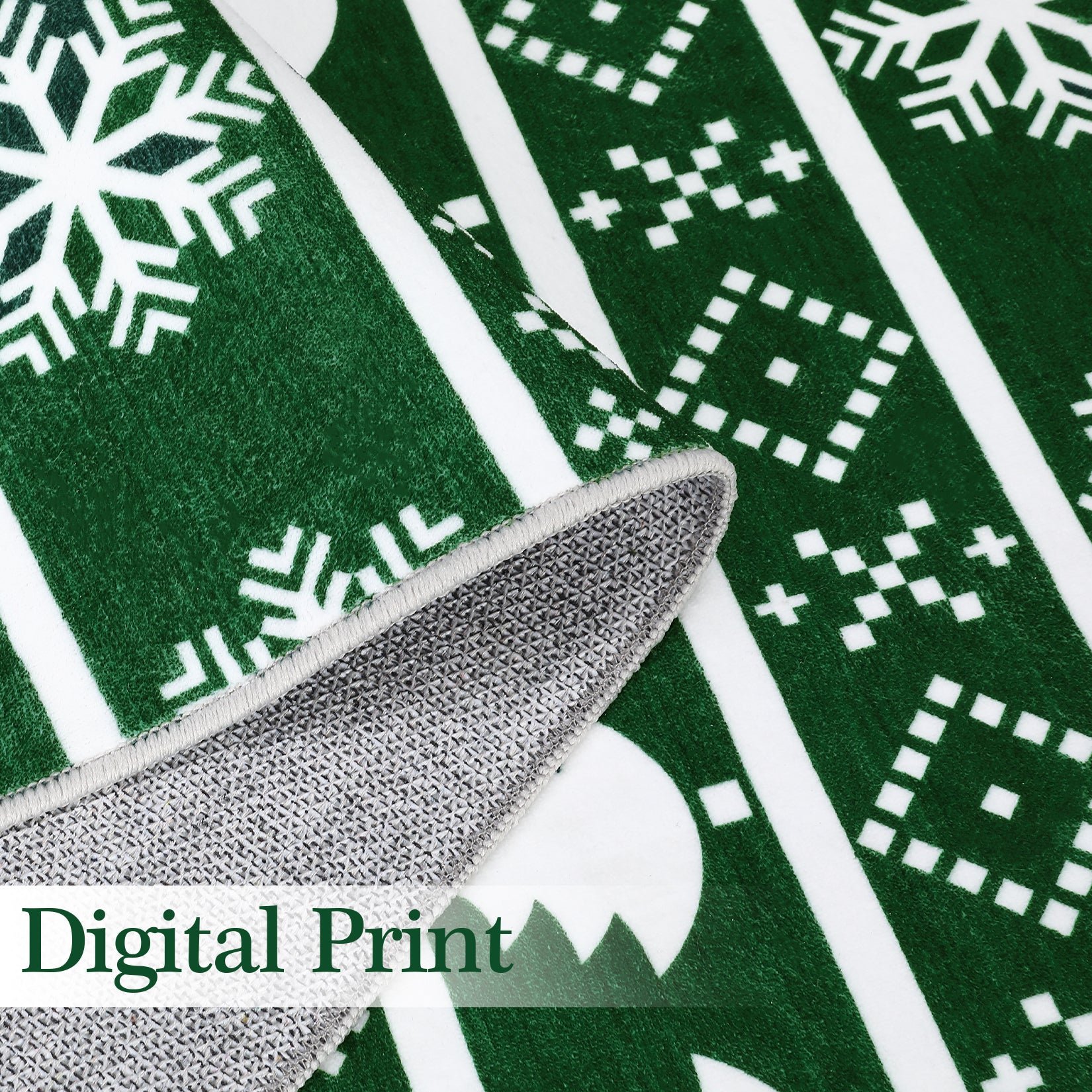 Garvee Washable Rug 8x10 Area Rug for Bedroom Modern Christmas Rug Deer Living Room Rug Non Slip Carpet Soft Stain Resistant Large Area Rug for Holiday Dining Room Classroom 8'x10' Green