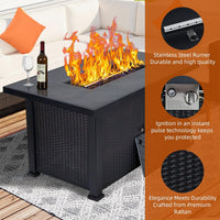 Garvee 52" Propane Fire Pit Table, 2 in 1 Outdoor Fire Pit Table, 50,000BTU Gas Fire Pits for Outside Patio with Waterproof Cover, Tabletop & Separate Storage Space,Firepits for Outside Propane