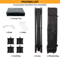 Garvee 10' x 10' Pop Up Canopy Tent, Waterproof UPF50+ Instant Shelter with Roller Bag, Sandbags, Stakes & Ropes for Market, Camping, Party & Patio