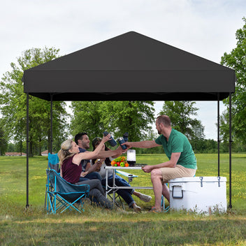 Garvee 10' x 10' Pop Up Canopy Tent, Waterproof UPF50+ Instant Shelter with Roller Bag, Sandbags, Stakes & Ropes for Market, Camping, Party & Patio