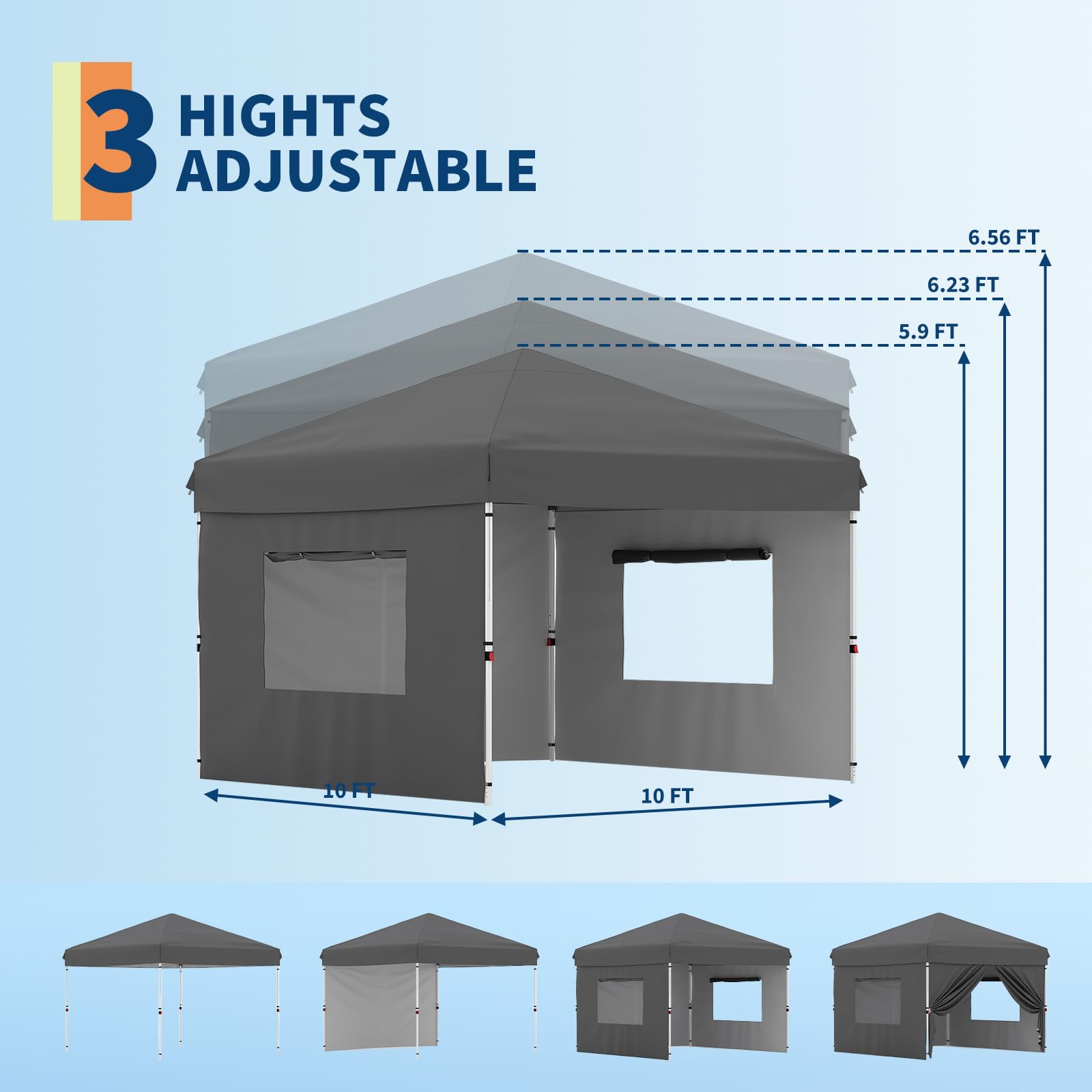 Garvee 10'x10' Pop Up Canopy – Heavy Duty Easy Setup Tent for Events, Parties & Outdoor Use