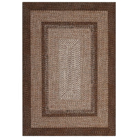 Garvee Bordered Brown 3x5 Area Rug, Washable Rug for Bedroom Braided Printed Throw Mat, Living Room Rug Non Slip Stain Resistant Small Dining Room Carpet, Rustic Accent Small Carpet for Entryway Home Decor