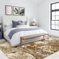 Garvee Abstract Brown 8x10 Rug for Living Room, Machine Washable Rugs Modern Abstract Area Rug Large Bedroom Rug, Soft Luxury Rug Indoor Floor Carpet for Home Office Kitchen Dining